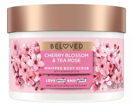 Cherry Blossom & Tea Rose Exfoliating Body Scrub - 10 oz Natural Skincare for Soft, Smooth Skin | Perfect for Spa Day & Self-Care Routine