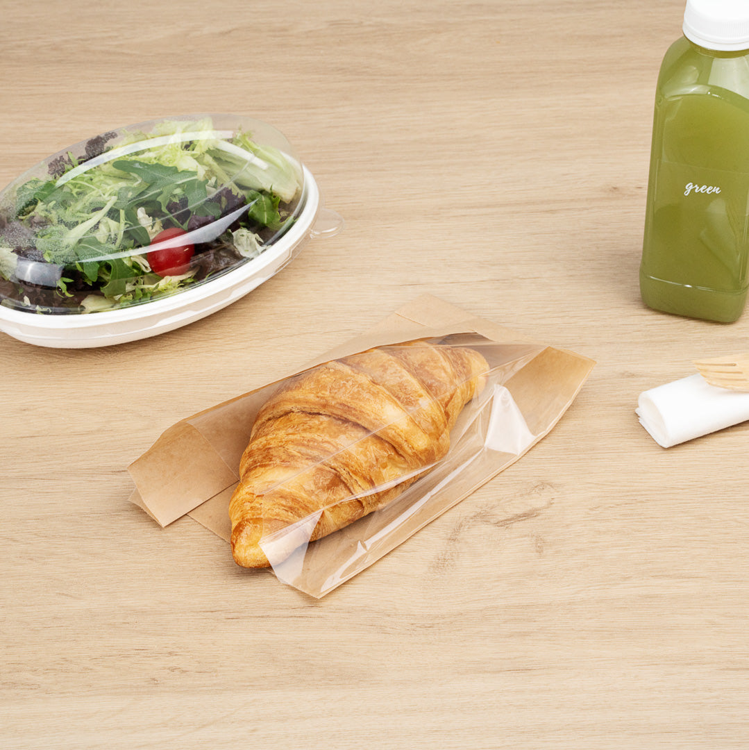 Eco-Friendly Kraft Paper Bread Bags with Side Window - 4.75