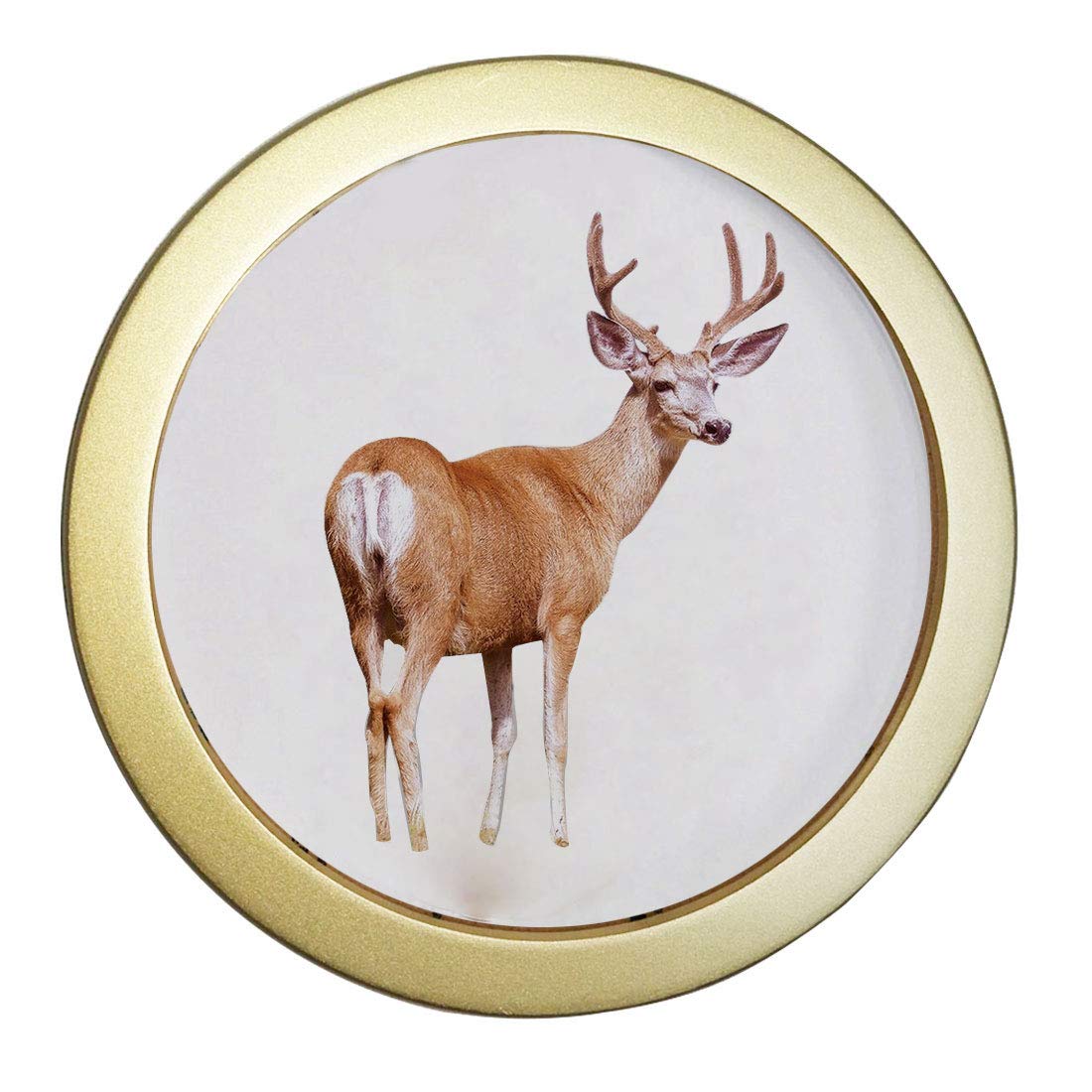 TFlower 12 Inch Round Wooden Photo Frame - Golden Wall Decor Picture Frame for Living Room, Bedroom & Office