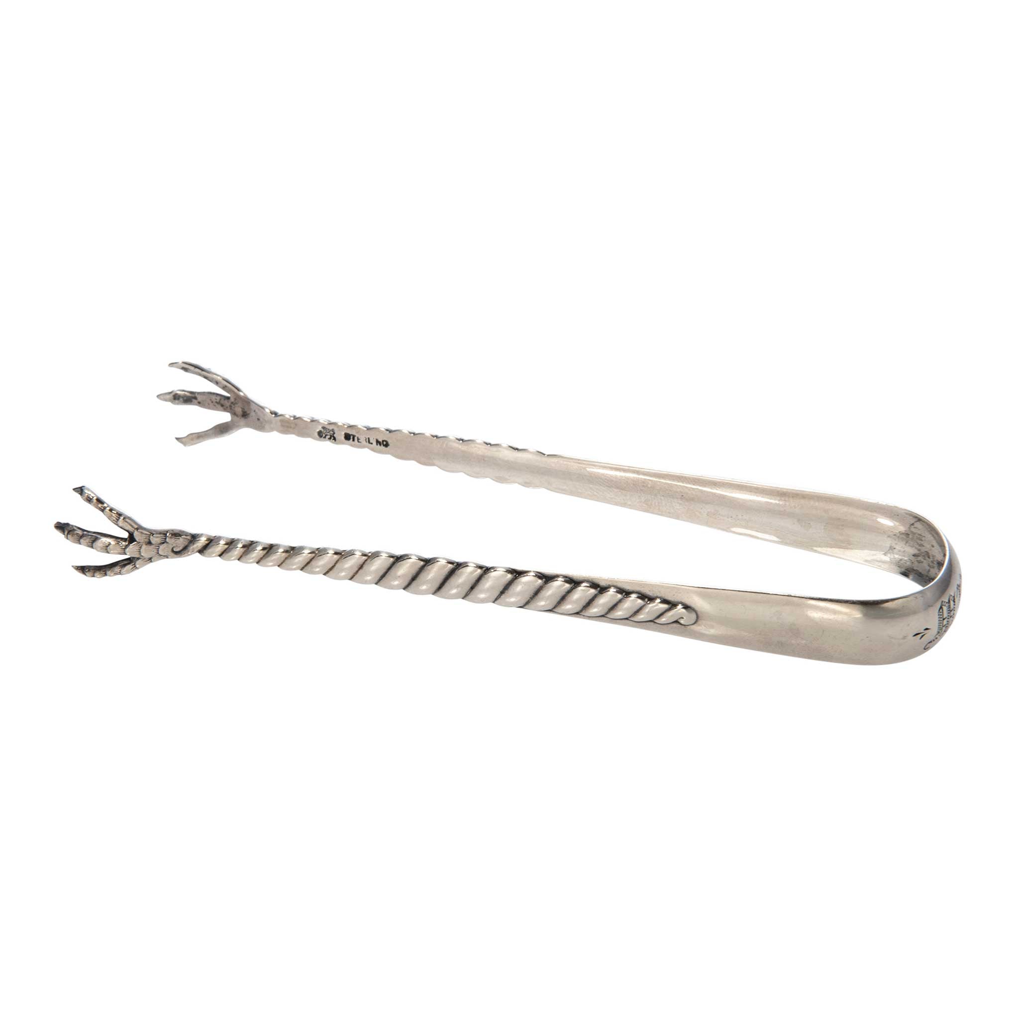 Vintage Engraved Bird Claw Sterling Silver Sugar Tongs - Antique Silverware for Tea, Coffee & Dessert Serving - Perfect for Afternoon Tea Parties & Vintage Table Settings