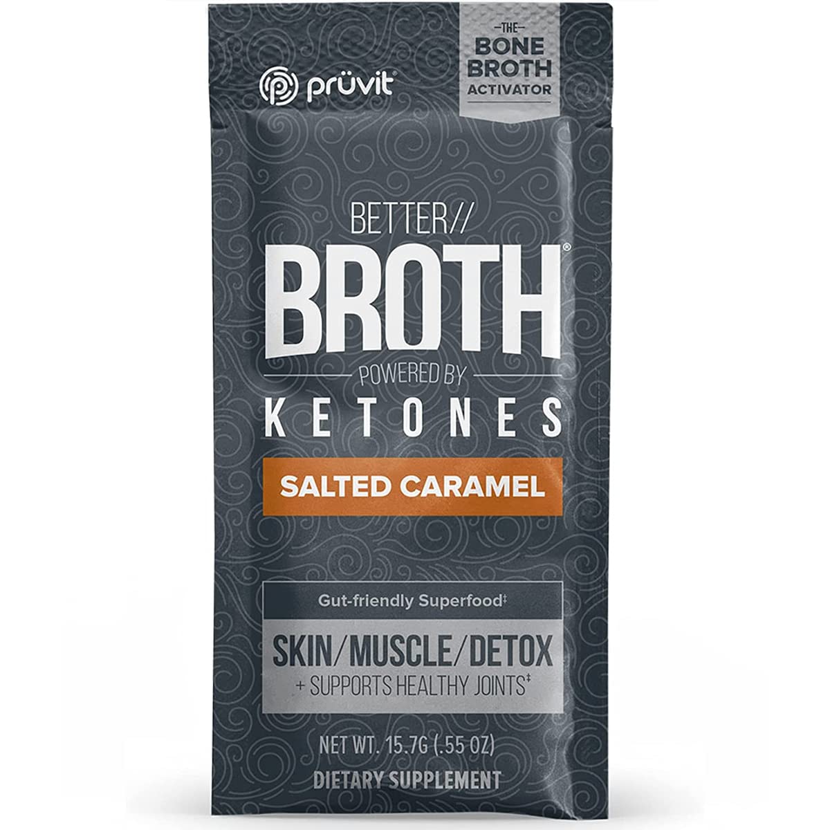 Pruvit Better Broth Salted Caramel - 20 Count Pack for Joint Support, Muscle Recovery & Skin/Hair Health | Keto-Friendly Collagen Drink Mix for Active Lifestyle & Wellness Routine