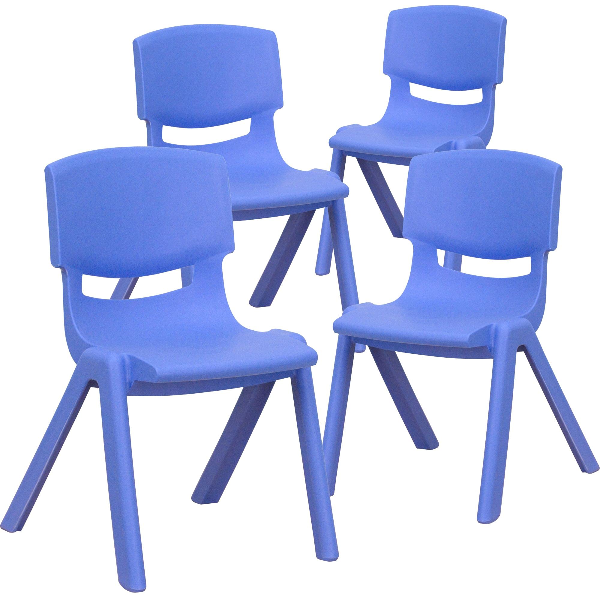 Flash Furniture Whitney Blue Plastic Stackable School Chair - 12
