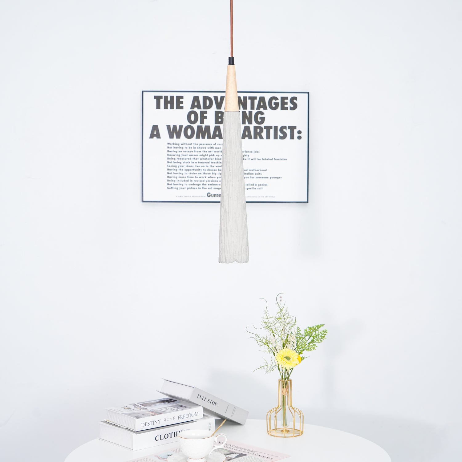 Modern Concrete Pleated Pendant Light Fixture - Industrial Chic Hanging Lamp for Kitchen Island, Dining Room & Bedroom Lighting