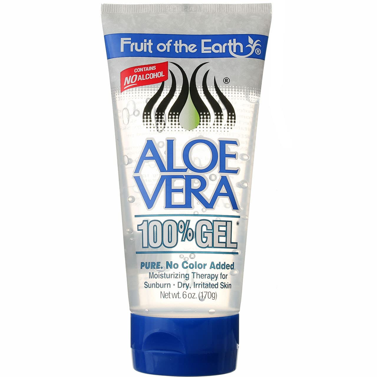Fruit of the Earth 100% Pure Aloe Vera Gel - 6 oz (Pack of 3) for Sunburn Relief, Skin Hydration & Hair Care