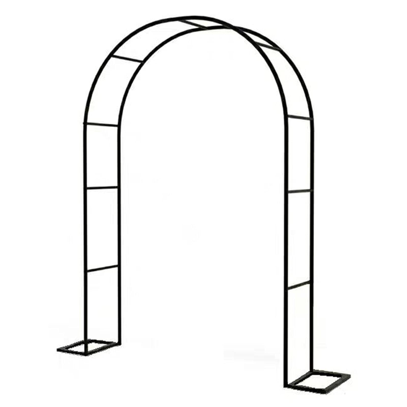 Black Metal Garden Arch Arbor - Sturdy Wedding Arch Stand for Climbing Roses, Vines & Plants - Perfect for Outdoor Weddings, Bridal Parties & Garden Decor