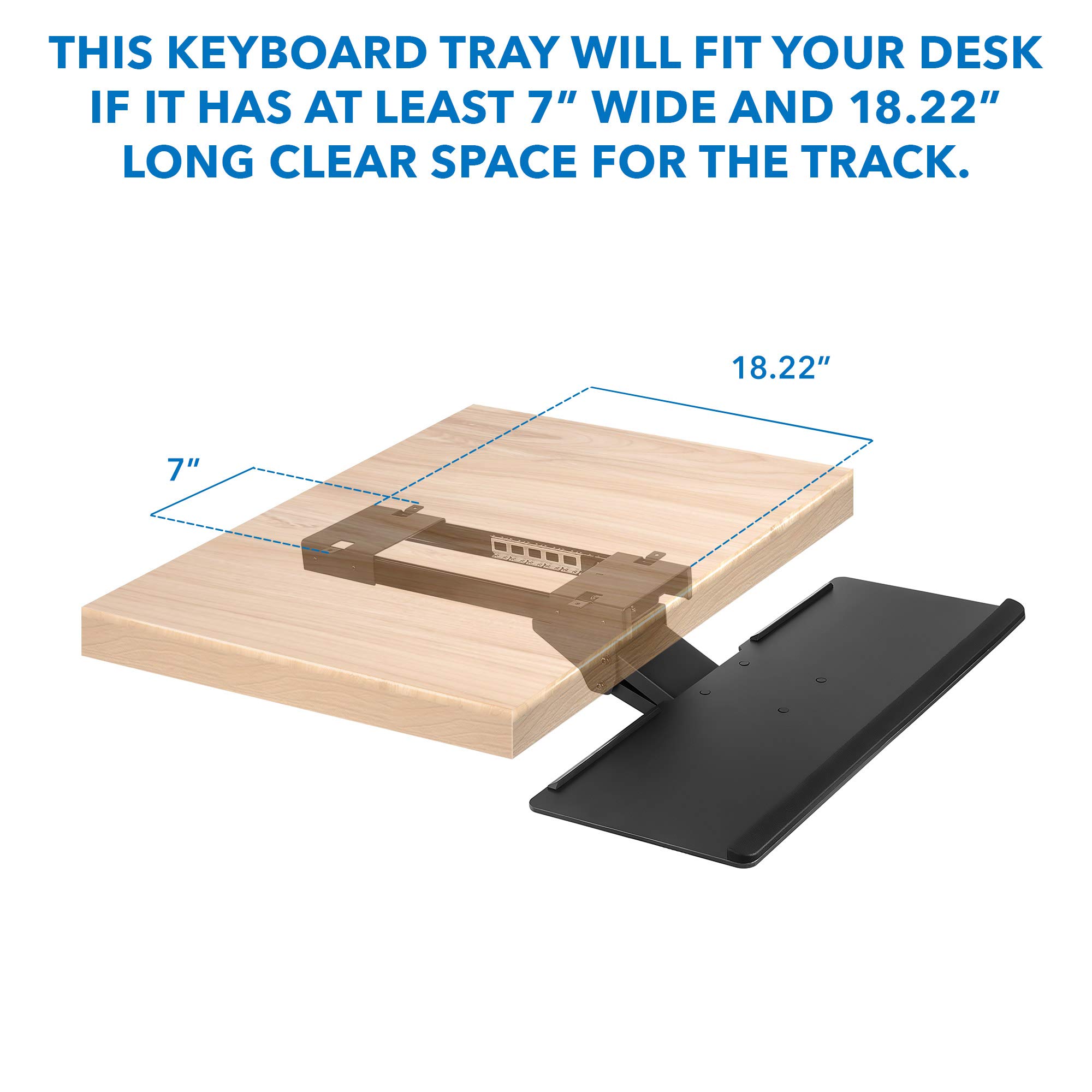 Mount-It! Ergonomic Under Desk Keyboard Tray with Gel Wrist Rest - Adjustable Black Computer Keyboard & Mouse Platform for Home Office, Gaming & Workspace Comfort