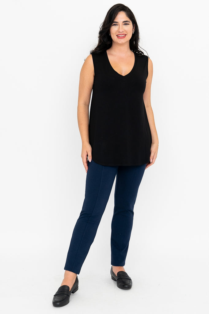 Jackie Tank Top for Women - Soft Bamboo Fabric, Breathable & Comfortable, Black - Perfect for Yoga, Workout & Casual Wear