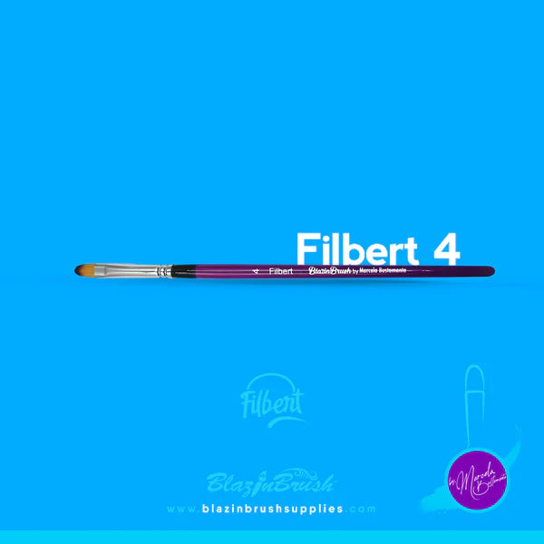 Blazin Brush Filbert 4 - Premium Artist Paint Brush for Oil & Acrylic Painting - Perfect for Canvas, Wood & Fabric Art Projects