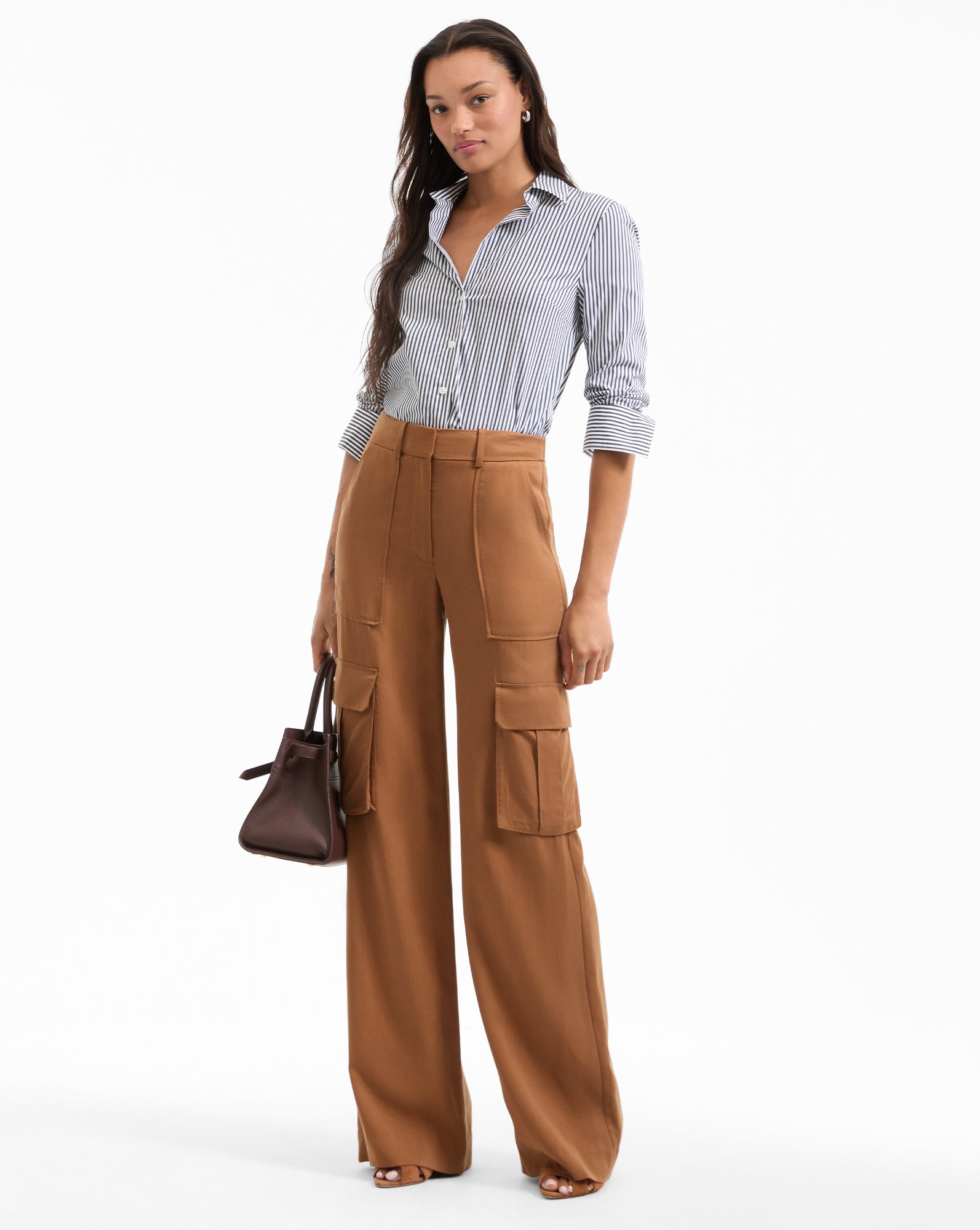 Amelia Women's Striped Button Down Shirt - Casual Long Sleeve Blouse for Office, Date Night & Everyday Wear | Comfortable & Stylish Tops for Work & Weekend Outfits