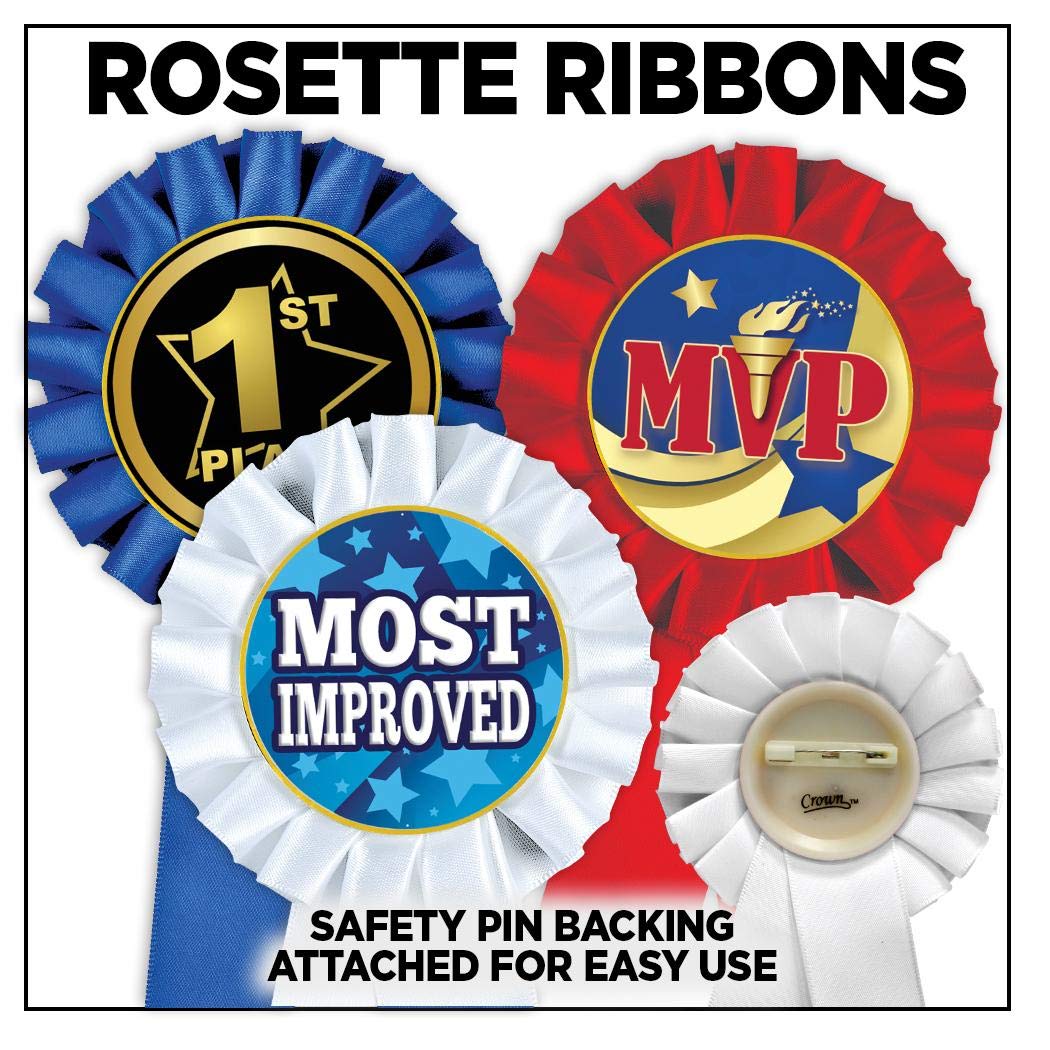 Premium White Rosette Ribbon Award for Fishing Tournaments - Best Fishing Rod Trophy Prize for Anglers | Perfect for Competitions, Awards Ceremonies & Sports Events