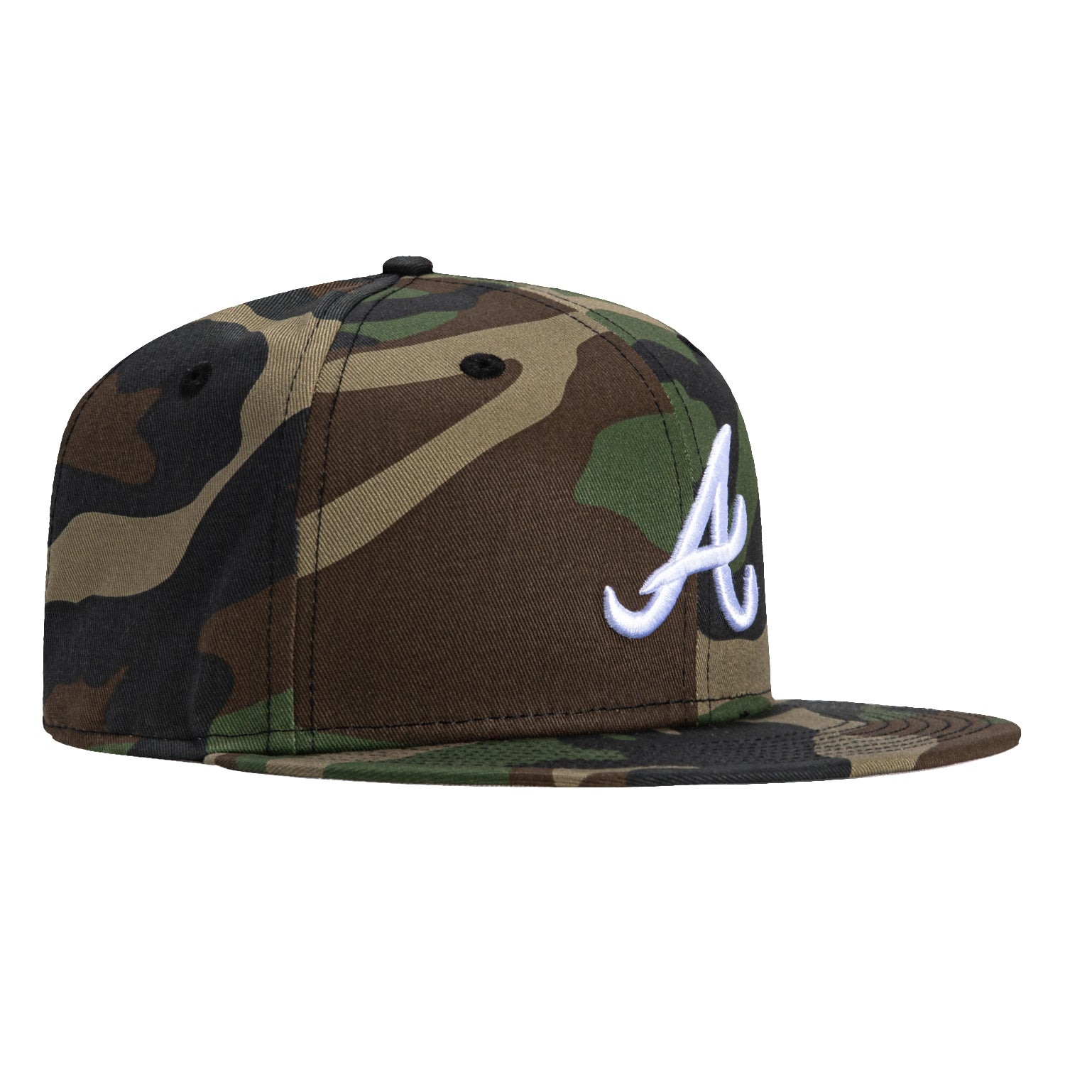 New Era 9Fifty MLB Basic Atlanta Braves Snapback Hat - Camo & White - Official Baseball Cap for Men & Women - Perfect for Games, Streetwear & Sports Fans