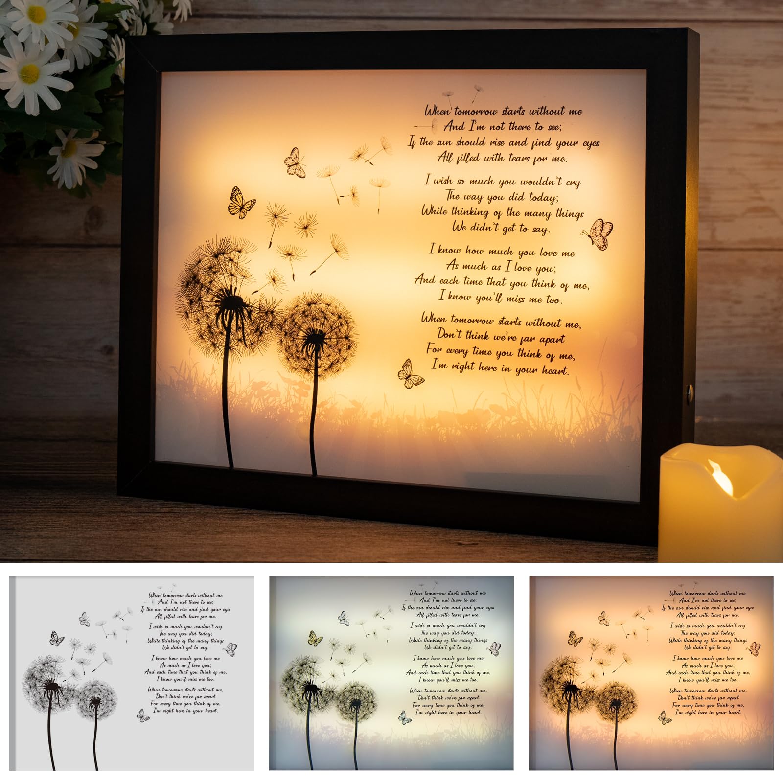 Sympathy Gift LED Memorial Shadow Box - Thoughtful Memorial Gifts for Loss of Loved Ones, Mothers, Fathers, Grandparents | Personalized Keepsake for Grieving Families | Perfect for Funerals, Memorial Services & Healing Process