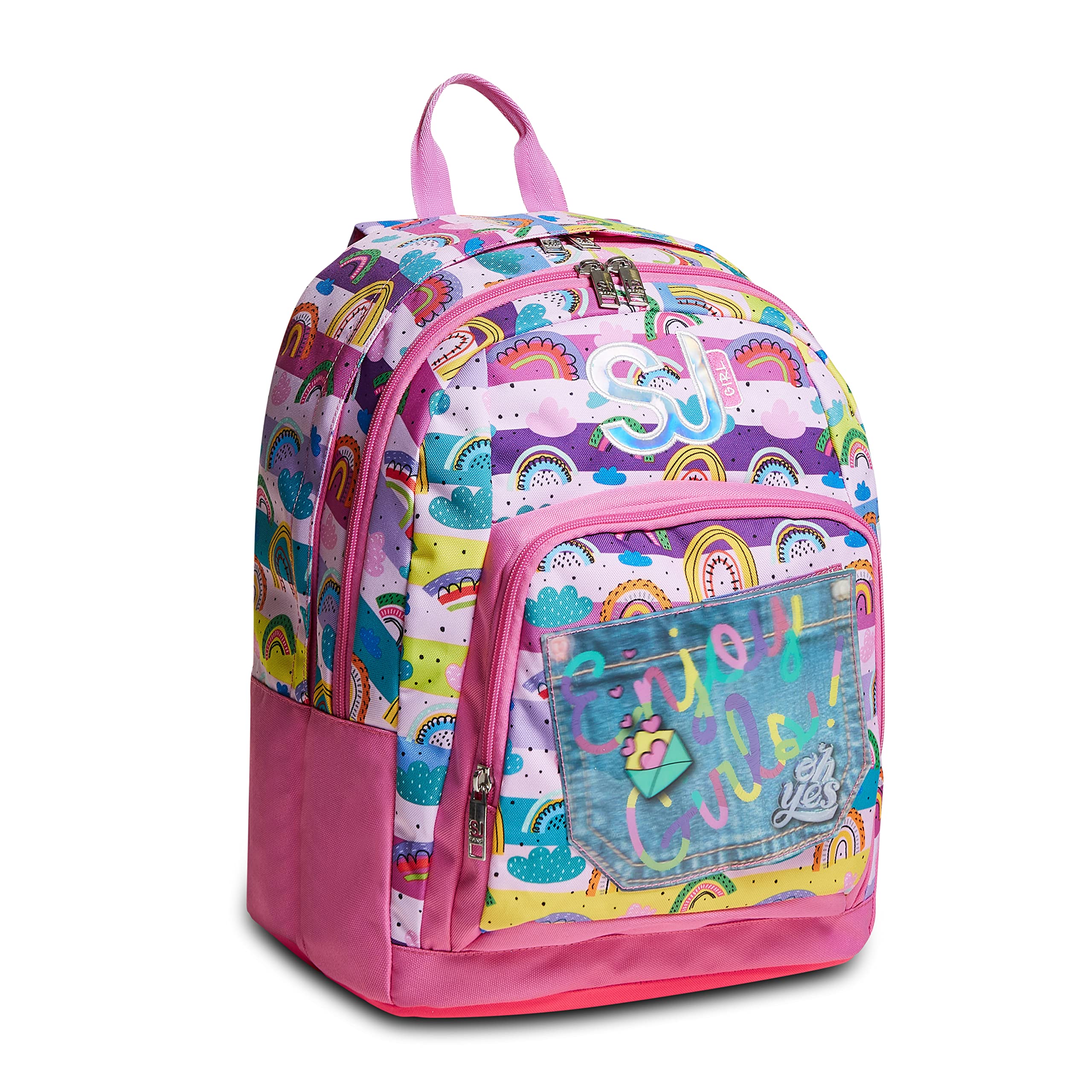 SJ 3-in-1 Rolling Backpack with Removable Wheels - Convertible Trolley School Bag for High School Students, Travel & Leisure (Perfect for Commuting, College Campus & Airplane Carry-on)