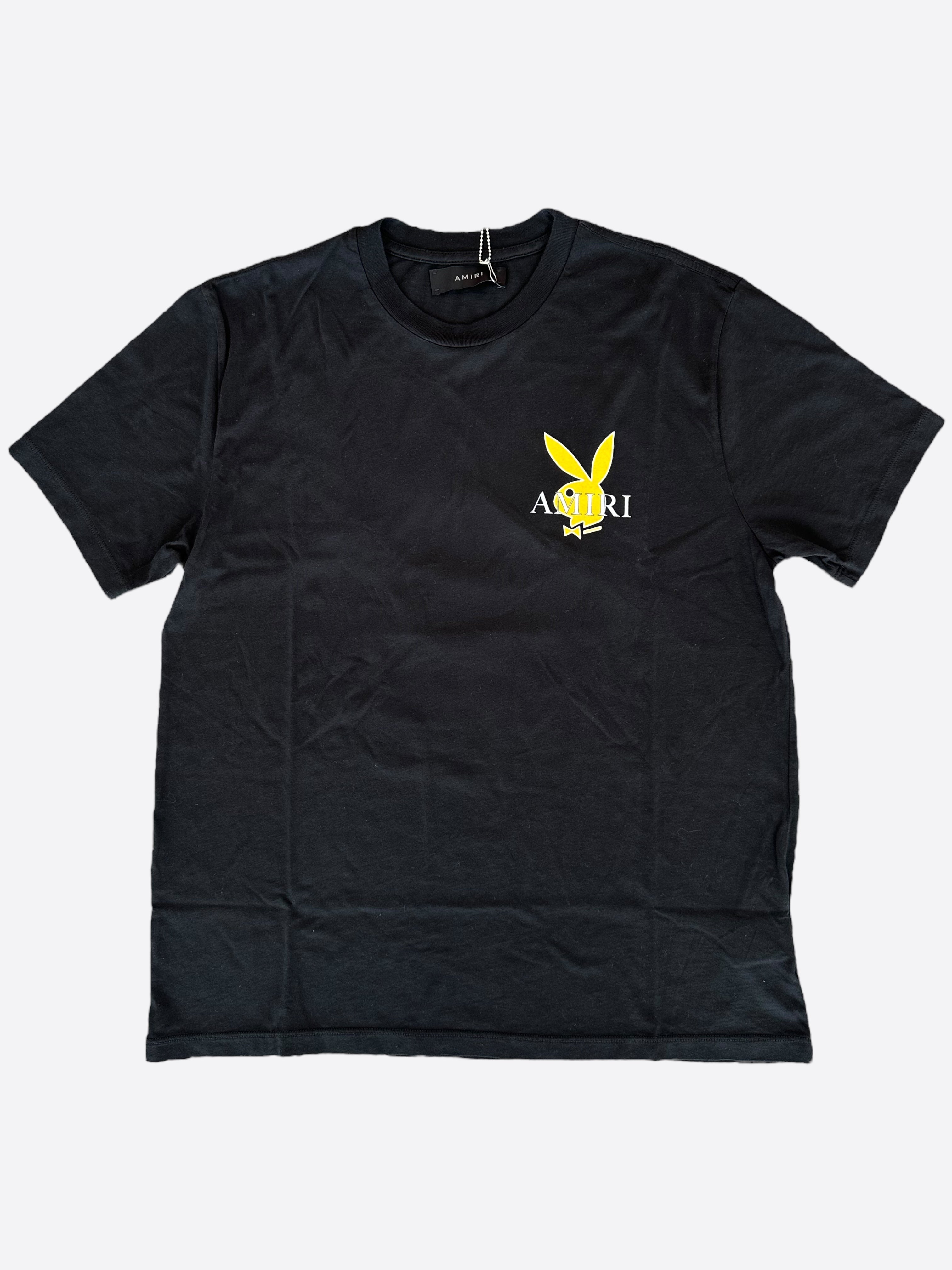 Amiri Playboy Black & Yellow Bunny Logo T-Shirt for Men - Vintage Streetwear Fashion Tee - Perfect for Casual Outfits, Parties & Urban Style