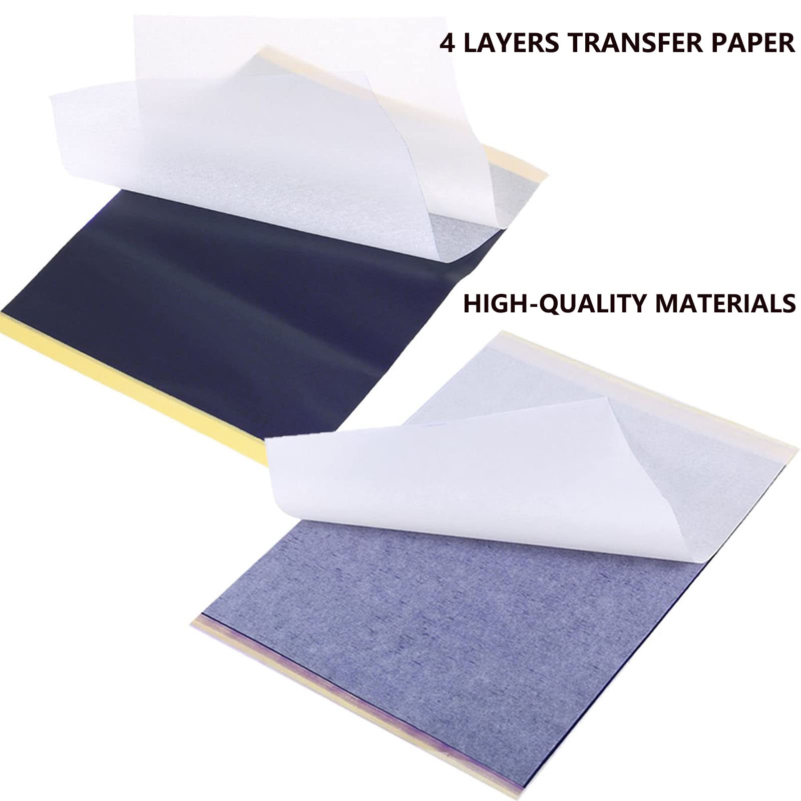 Premium 30PCS Tattoo Transfer Paper Set - 4 Layer Thermal Stencil Paper for Tattoo Artists & Printers (8.3×11.7 Inch) | Ideal for Tattoo Design Transfer, Stencil Creation & Professional Tattoo Studio Use