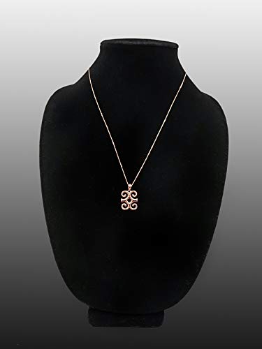 10K Rose Gold Adinkra Dwennimmen African Pendant Necklace for Women - Handmade Ghanaian Cultural Jewelry - Perfect for Weddings, Anniversaries & Special Occasions