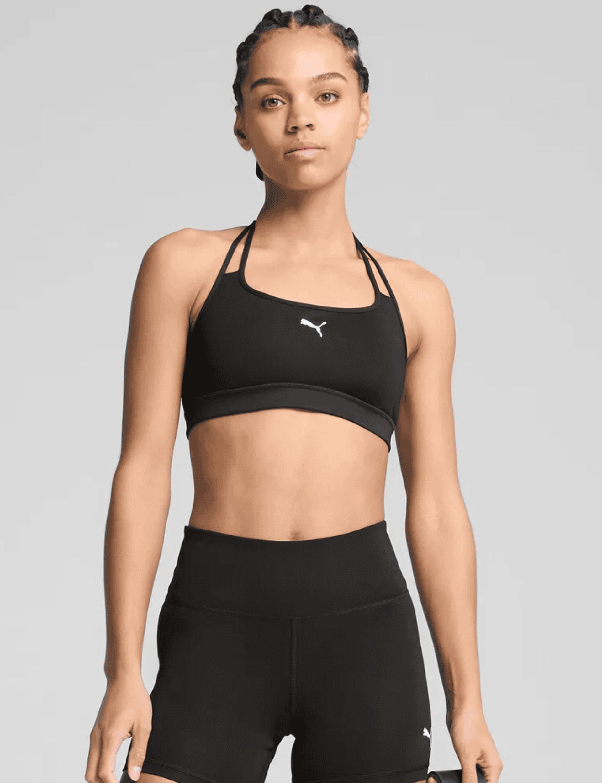 Move Strappy Bra - Black | Comfortable & Stylish Sports Bra for Yoga, Running & Gym Workouts