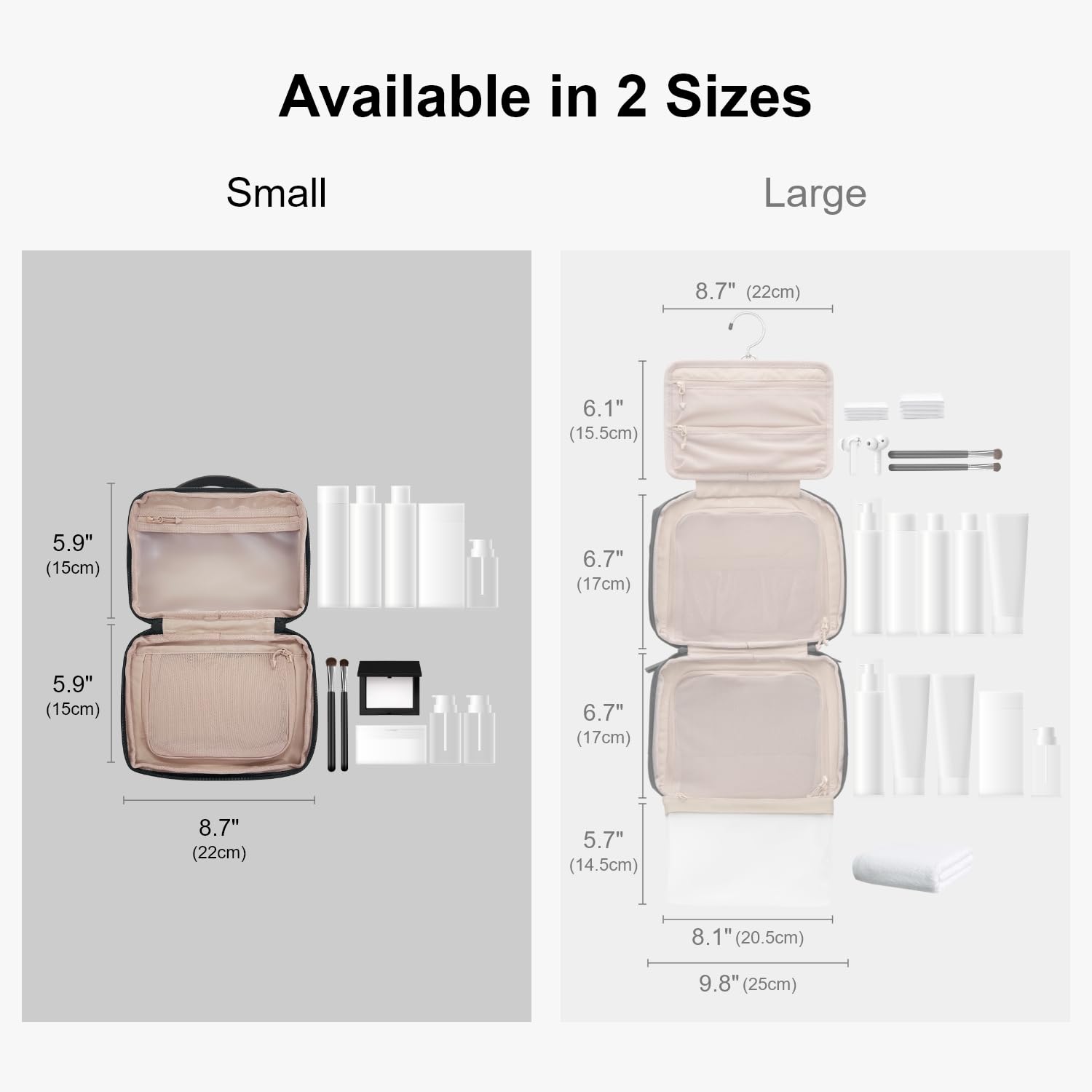 Waterproof Travel Toiletry Bag for Men & Women - Compact Shaving Organizer with Handle, Khaki - Ideal for Camping & Business Trips