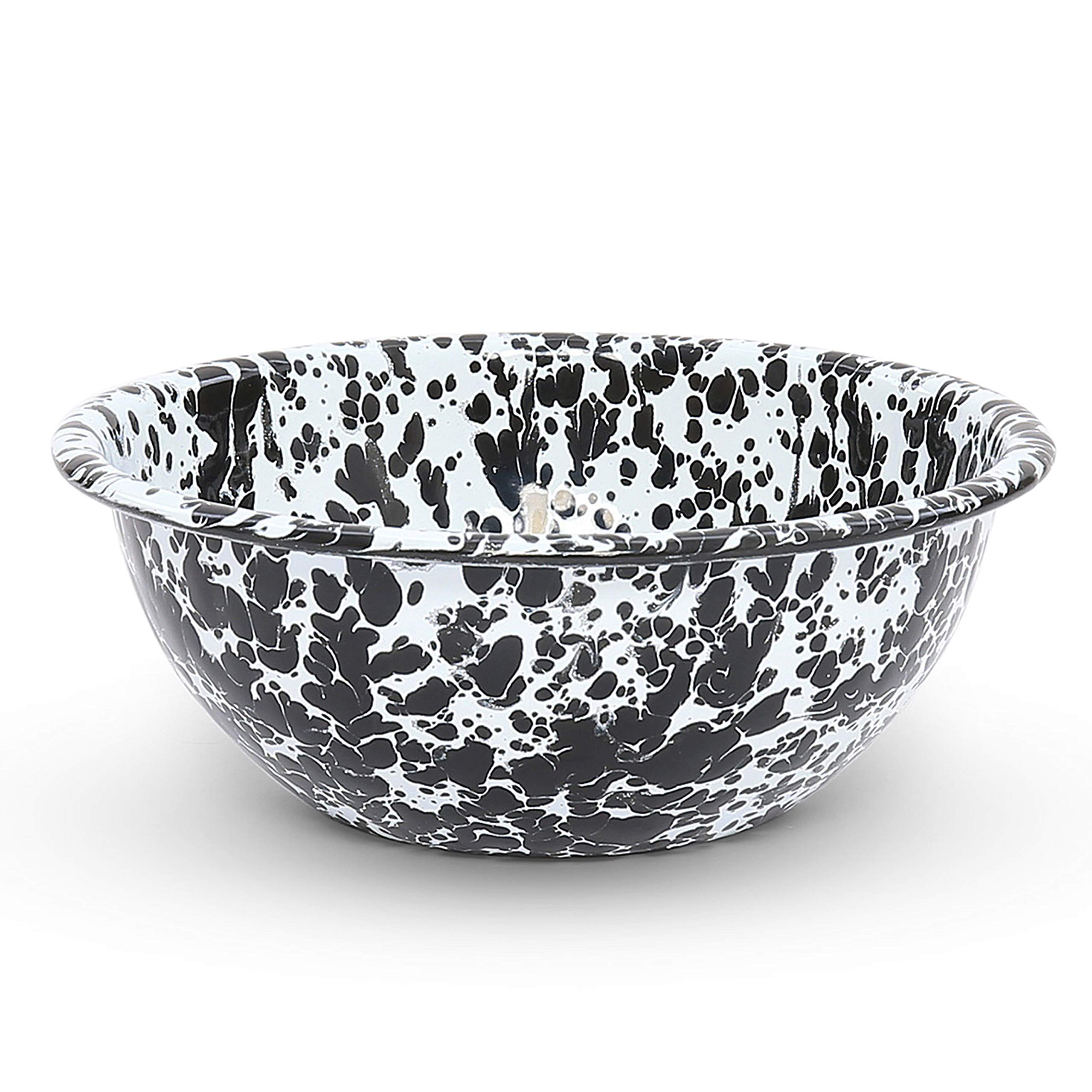 16-Piece Enamelware Starter Set - Black & White Splatter Design - Durable Kitchenware for Camping, Picnics & Outdoor Dining