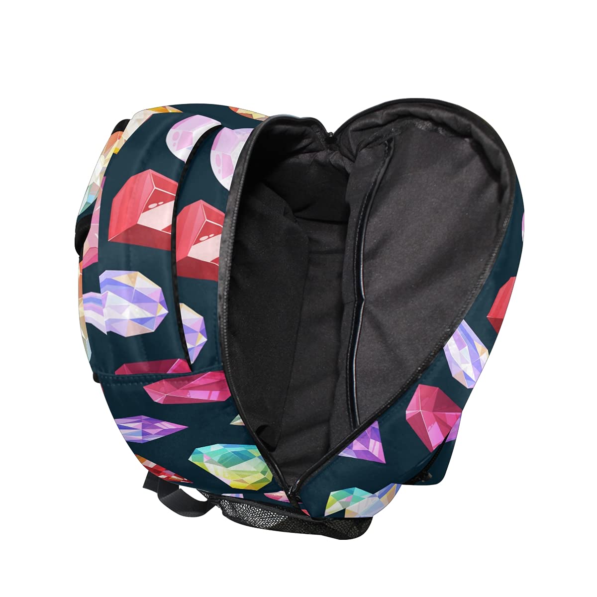 Stylish Gemstone Print Backpack - Durable Laptop Bag for School, Travel & Hiking | Water-Resistant Daypack for Women, Men & Teens | Perfect for Work, College & Outdoor Adventures