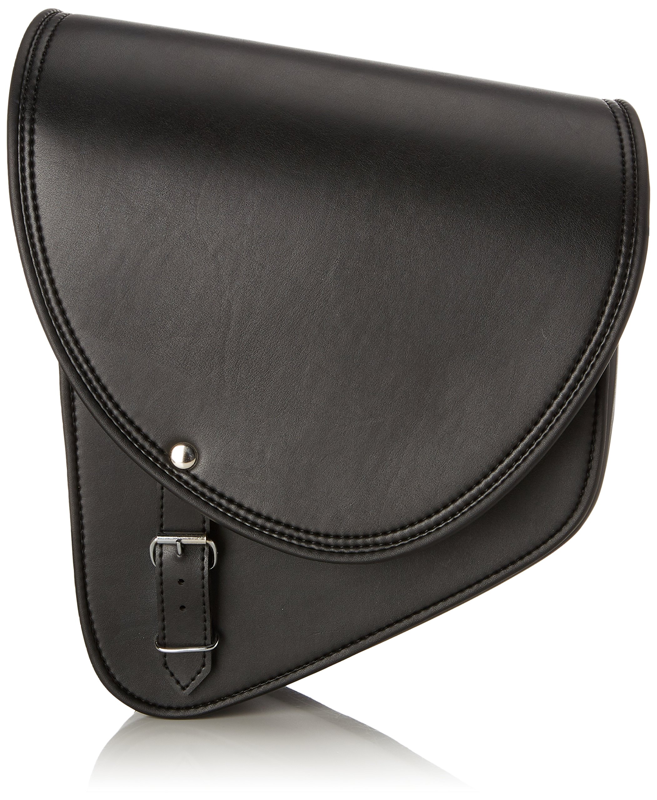 Custom AP0005N Left Side Barcelona Leather Saddlebag for Harley Davidson Sportster & Kawasaki Vulcan S - Black Motorcycle Bag for Cruiser Bikes | Perfect for Long Rides & Daily Commuting