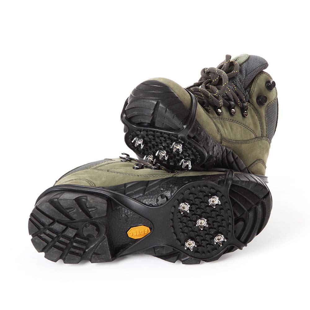 1 Pair 5-Tooth Anti-Slip Ice Cleats - Flexible Snow Crampons for Hiking Boots | Winter Traction for Hiking, Climbing & Outdoor Adventures on Ice & Snow