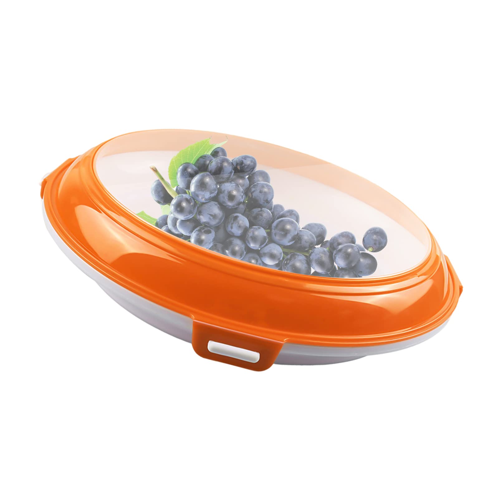 Dolked Stackable Fridge Organizer with Lid - Reusable Plastic Food Storage Containers for Pantry & Kitchen | Keep Fruits, Vegetables & Leftovers Fresh | Space-Saving Refrigerator Organizer (Orange)