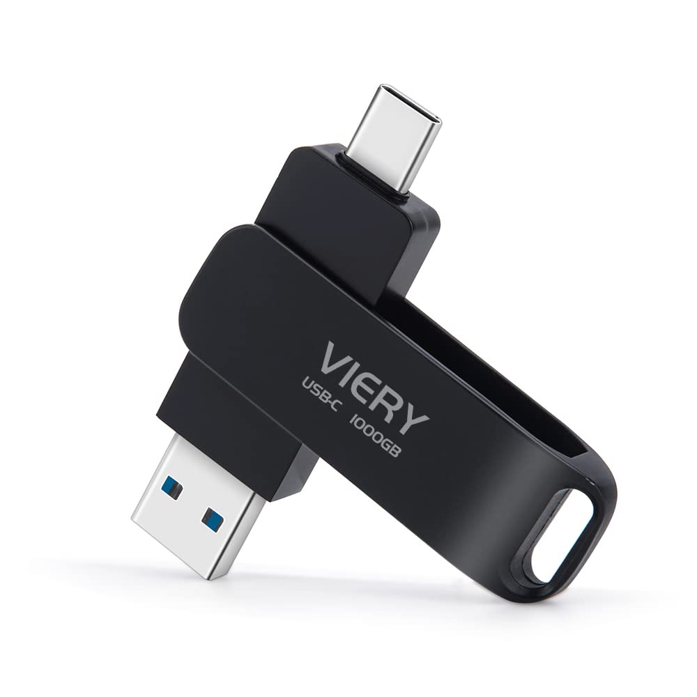 1TB USB 3.0 Flash Drive Dual Type-C & USB-A 2-in-1 Thumb Drive - High Speed 1000GB Memory Stick for Android Phones, MacBook, Windows PC - Perfect for Data Transfer, Backup & Portable Storage