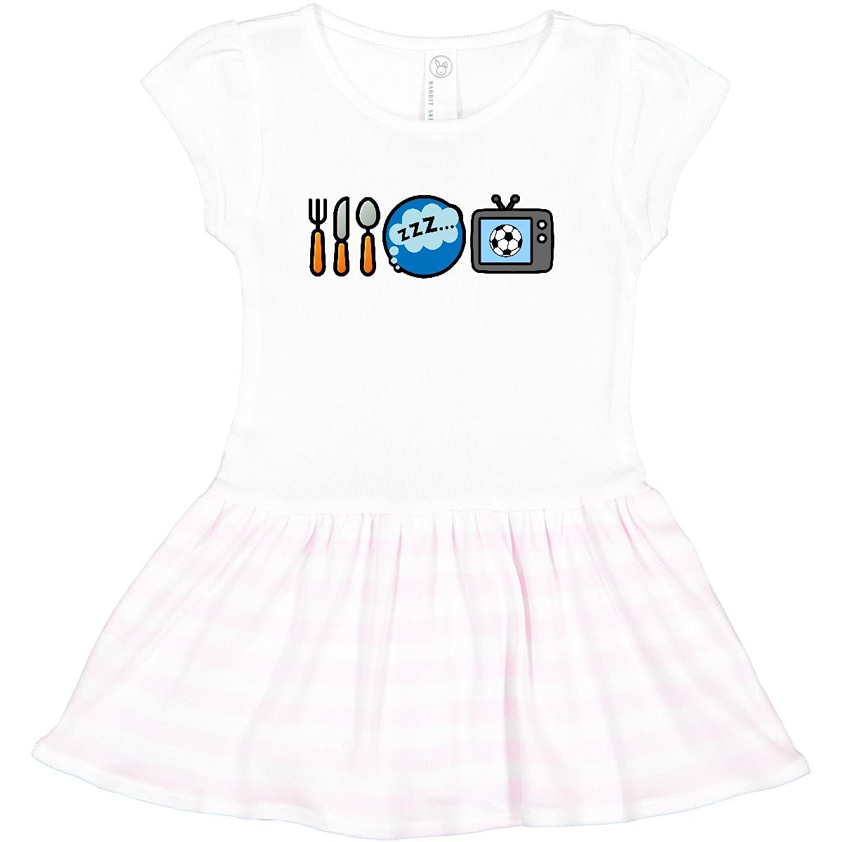 Inktastic Eat Sleep Watch Soccer Toddler Dress - Cute Soccer Themed Outfit for Toddlers - Perfect for Game Day, Birthday Parties & Soccer Practice