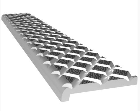 Premium Cast Aluminum Stair Nosing - Heavy Duty Non-Slip Safety Tread for Indoor/Outdoor Steps - Ideal for Home, Office, and Commercial Staircases