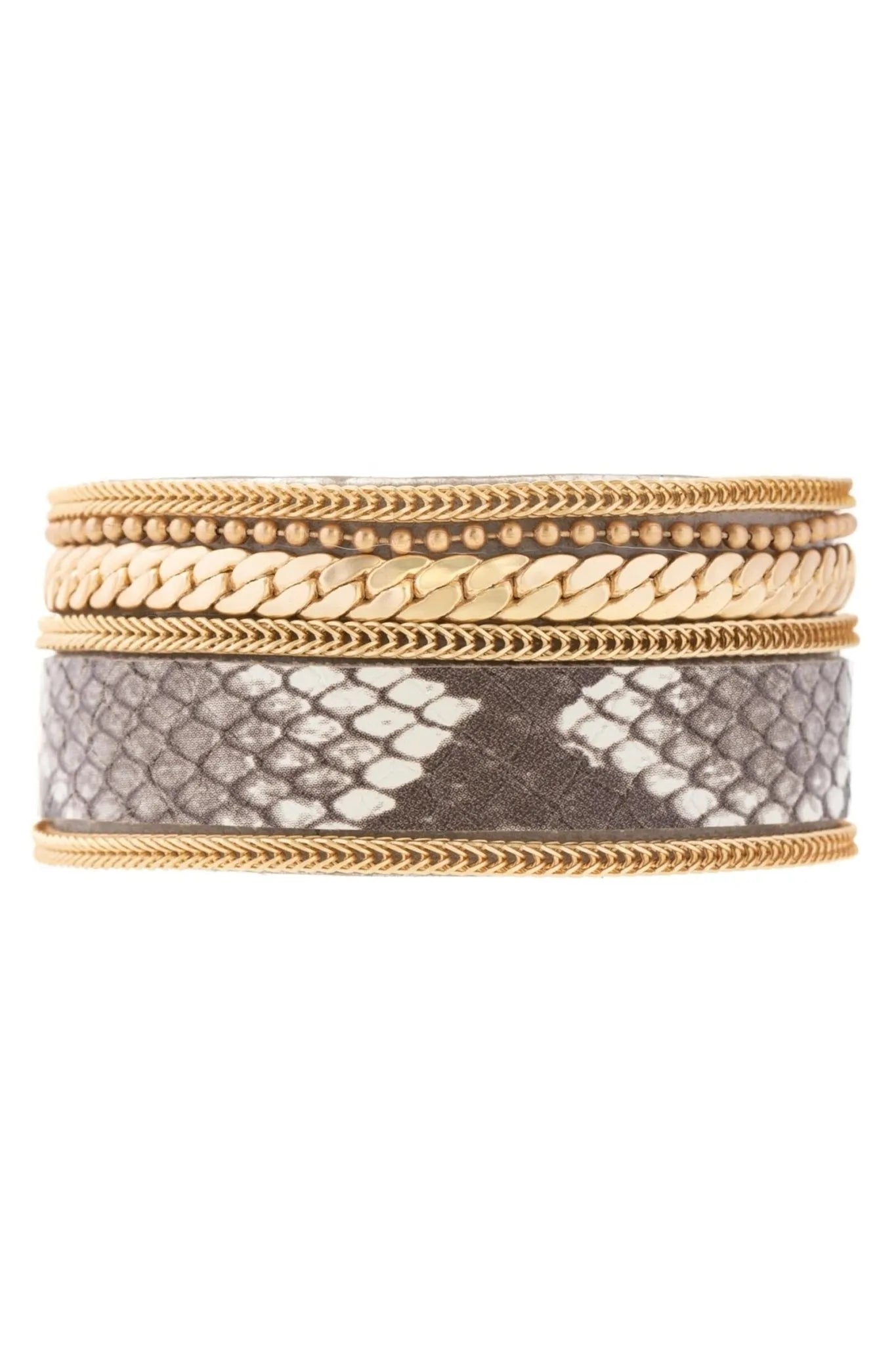 Snake Print Gold Chain Bracelet for Women - Fashion Jewelry Accessories for Party, Wedding & Everyday Wear