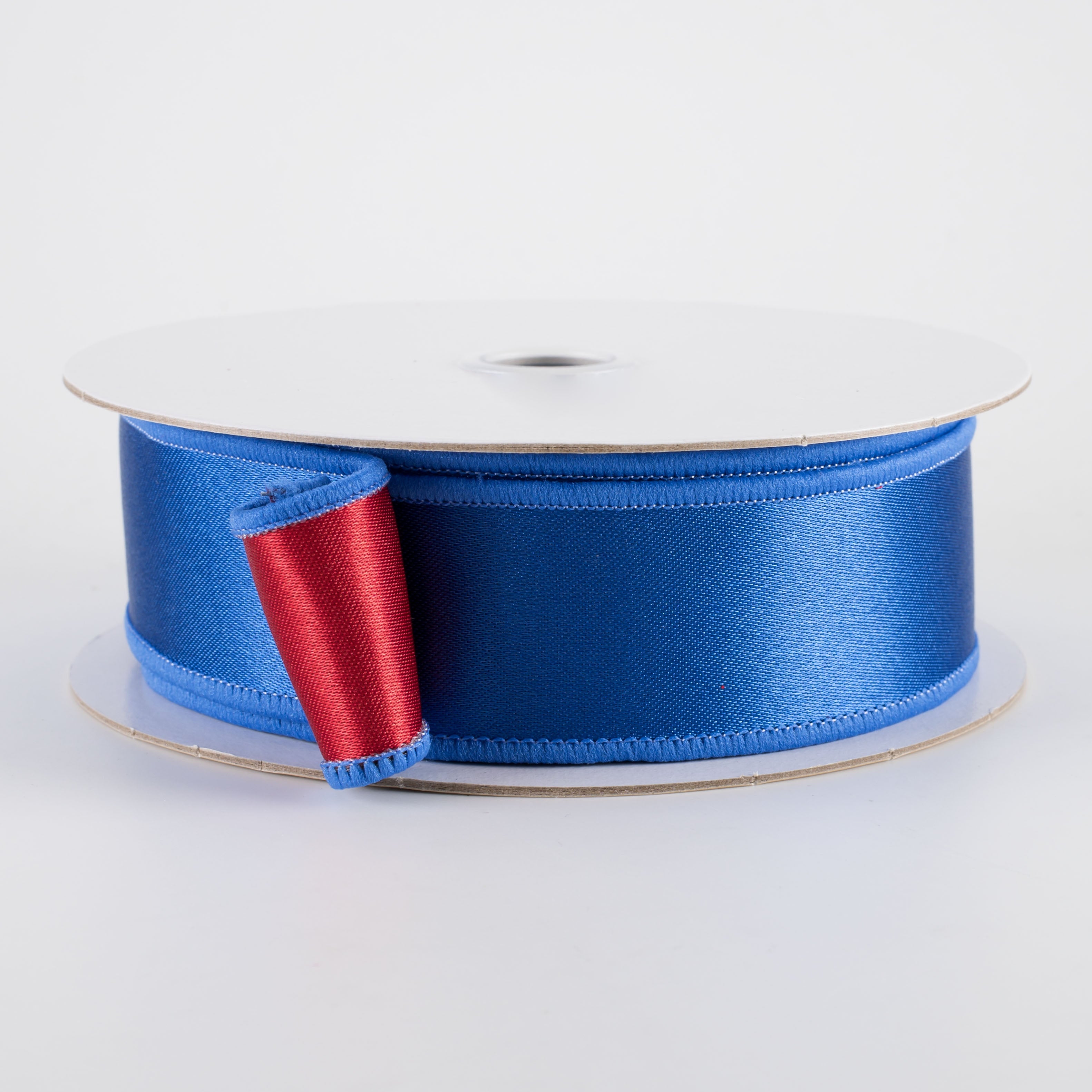 1.5 Inch Double Sided Fused Satin Ribbon - Royal Blue & Red (10 Yards) | Perfect for Gift Wrapping, DIY Crafts, Wedding Decorations & Hair Bows