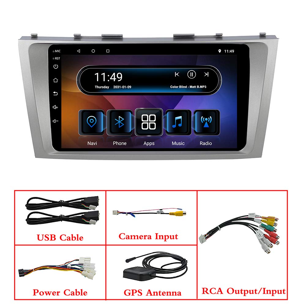 9-inch Android 8.1 Car Stereo for 2008-2011 Toyota Camry | HD Touchscreen GPS Navigation | Bluetooth & USB Player | 2G DDR3 RAM | Perfect for Commuting & Road Trips