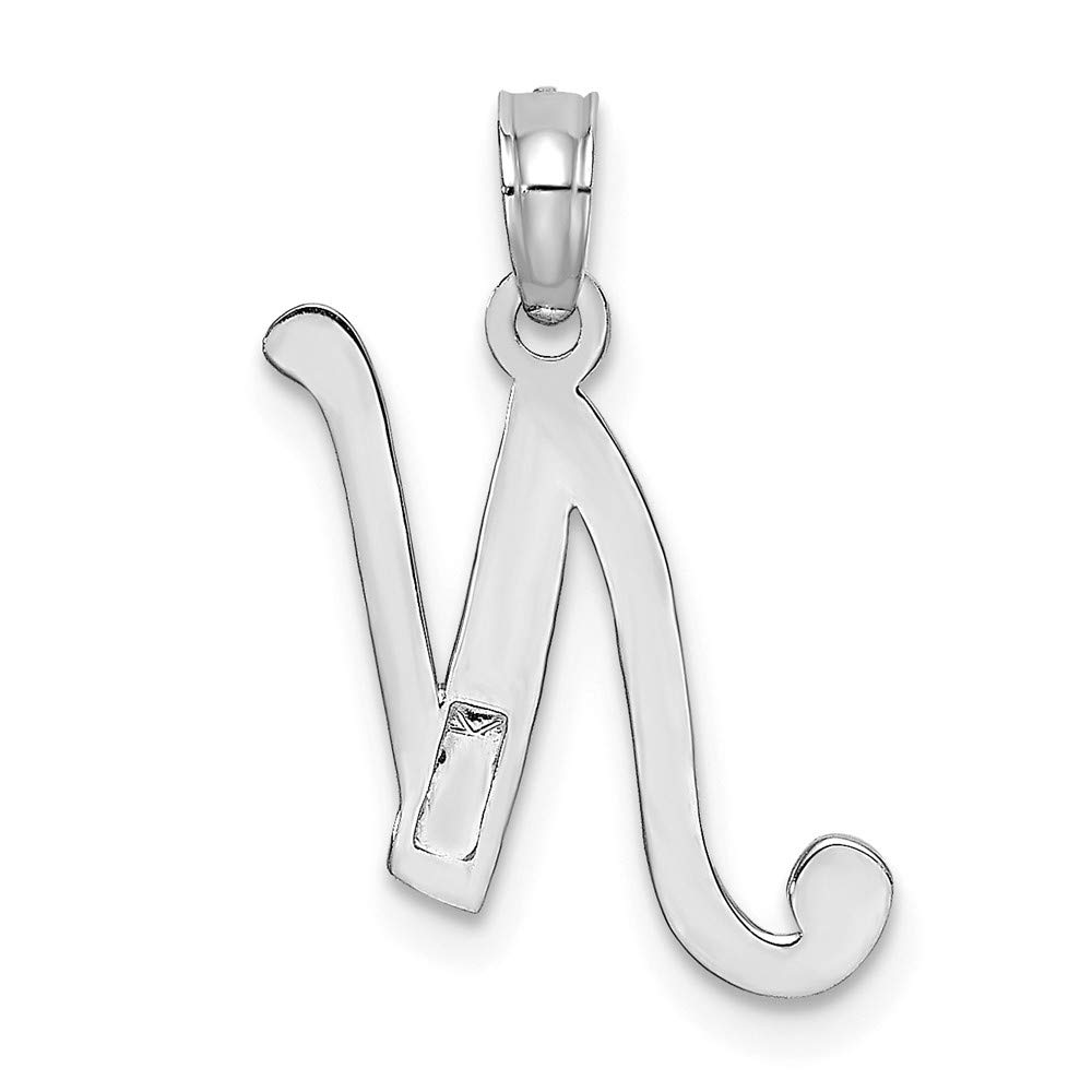 14K White Gold High Polish Script Initial Necklace - Personalized Name Jewelry for Women | Elegant Gift for Birthday, Anniversary & Special Occasions
