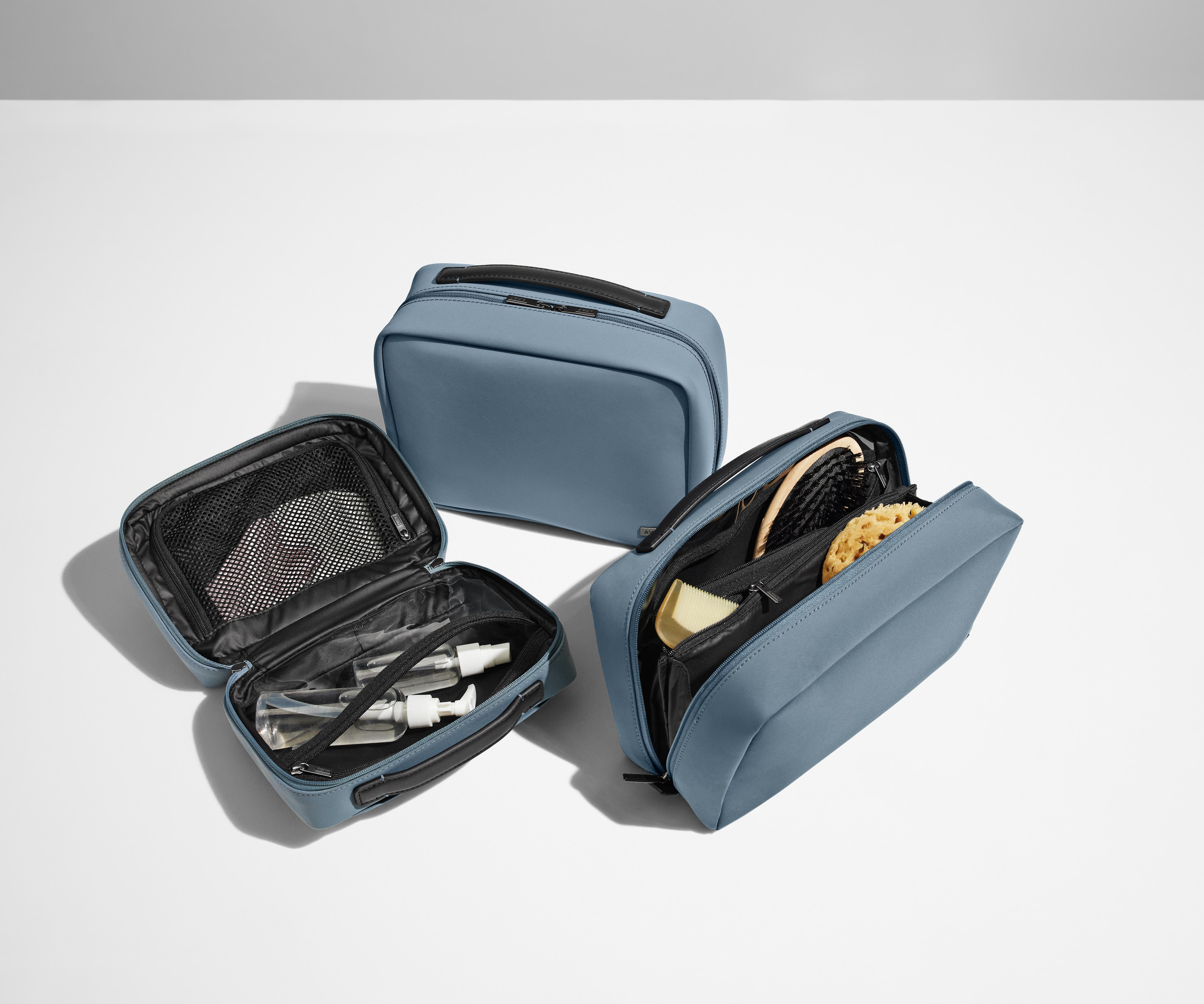 Jet Black Small Toiletry Bag for Travel - Compact Cosmetic Organizer for Women & Men, Perfect for Carry-On Luggage & Weekend Getaways