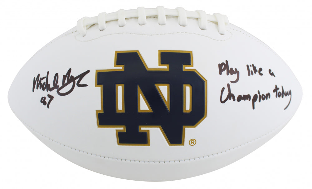 Michael Mayer Signed Notre Dame Full Size Football with 