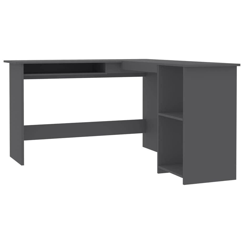 L-Shaped Corner Desk with 2 Open Shelves - 47.2