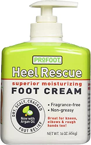 ProFoot Heel Rescue Foot Cream with Argan Oil & COQ10 - Pack of 6 (16.0 OZ Each) - Intensive Moisturizing Treatment for Dry, Cracked Feet - Perfect for Daily Foot Care & Pedicures