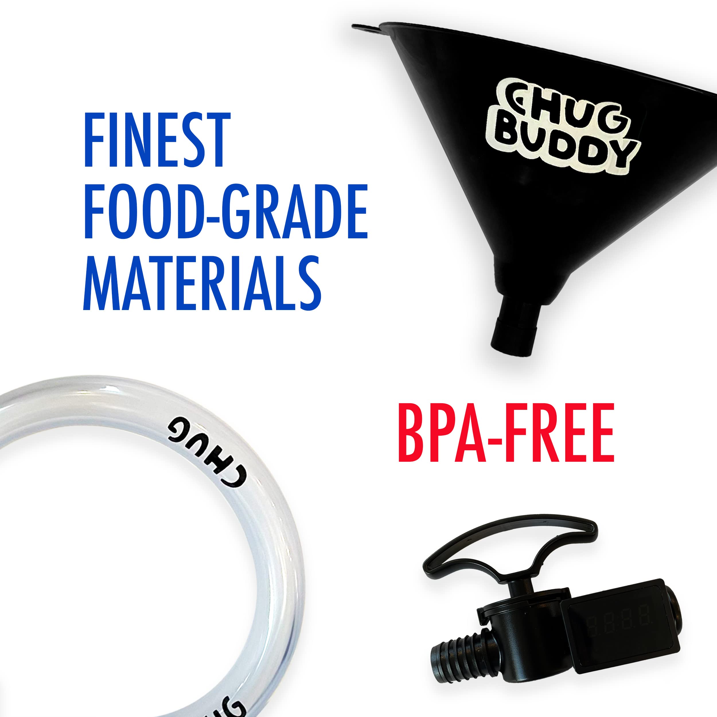 Timer Beer Bong - High Speed Drinking Funnel with Hose & Valve | Bongzilla Party Funnel for Bachelor Parties, College Games & Drinking Challenges | Perfect for Tailgates, Frat Parties & Beer Pong Tournaments