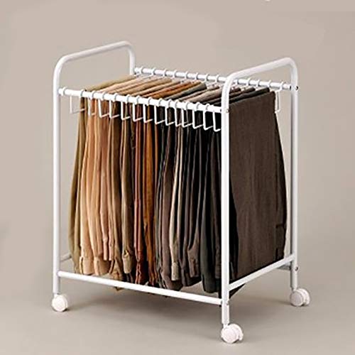 20 Hanger Metal Rolling Pants Rack - Space Saving Closet Organizer for Skirts, Dresses, Jeans & Belts | Rust-Resistant Garment Storage | Perfect for Bedroom, Walk-in Closet or Laundry Room Organization
