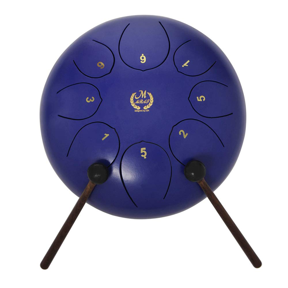 Fesjoy 10 Inch Steel Tongue Drum - Hand Pan Drum with Mallets, Carry Bag & Note Stickers | Percussion Instrument for Meditation, Music Therapy & Relaxation | Perfect for Beginners & Professional Musicians