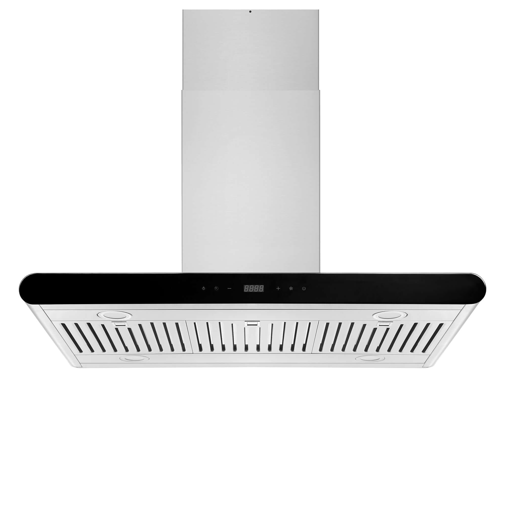 Empava 36 Inch Stainless Steel Ducted Island Mount Range Hood - 36RH10 - Powerful Kitchen Ventilation for Open Concept Homes & Modern Kitchens