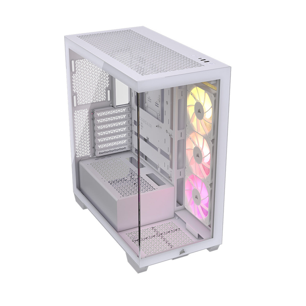Corsair 3500X ARGB Tempered Glass Mid Tower PC Case - White | High Airflow Gaming Computer Case with RGB Lighting for Custom Builds & Workstations