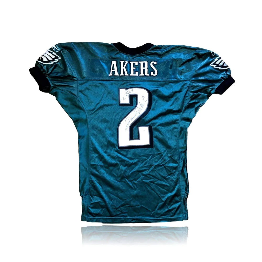 Authentic David Akers Game Used Philadelphia Eagles Signed Jersey with JSA Certificate - Perfect for NFL Memorabilia Collectors & Eagles Fans Display