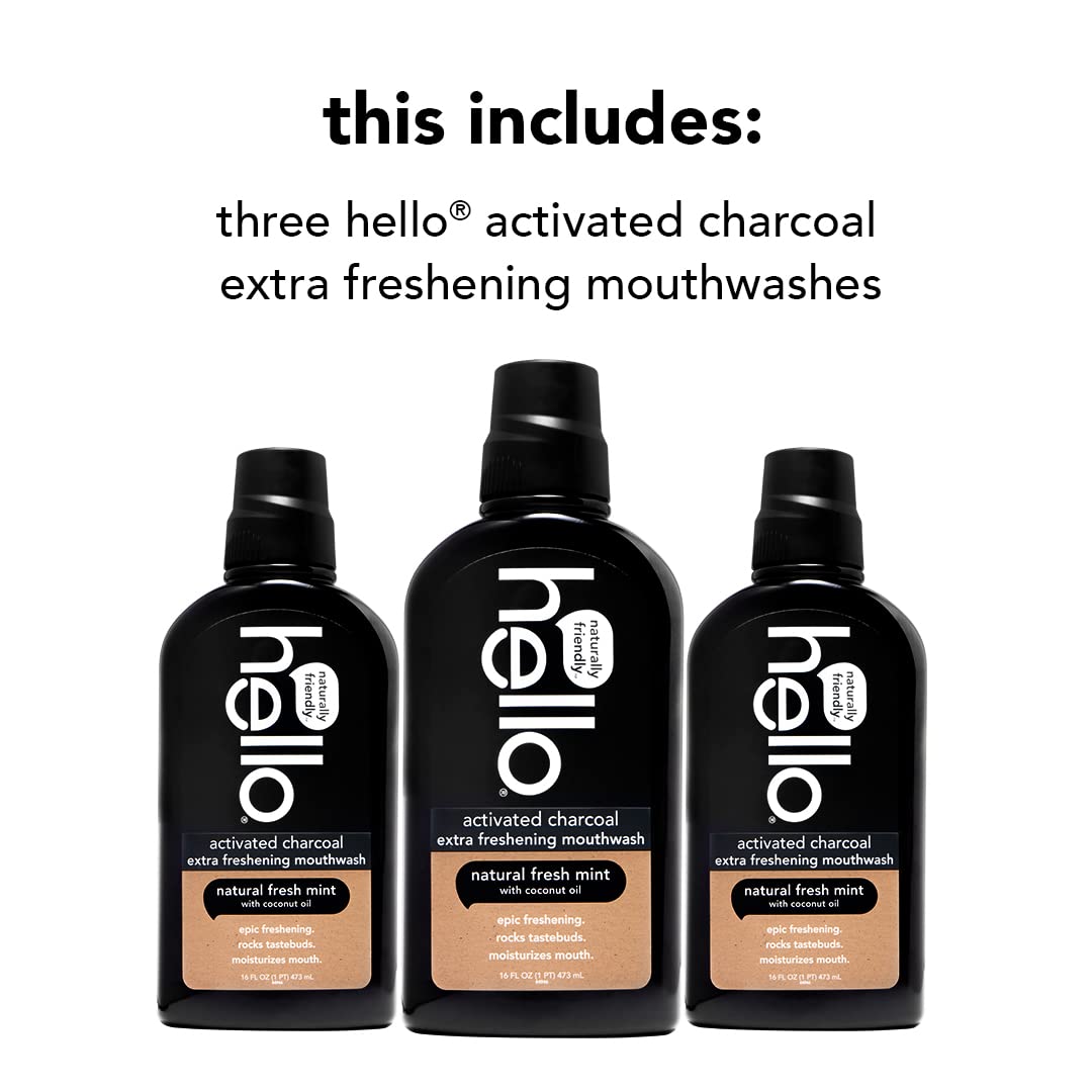 Activated Charcoal Teeth Whitening Toothpaste & Mouthwash Set - Fluoride Free, Natural Mint & Coconut Oil Formula for Fresh Breath - Perfect for Home Oral Care and Travel Dental Hygiene