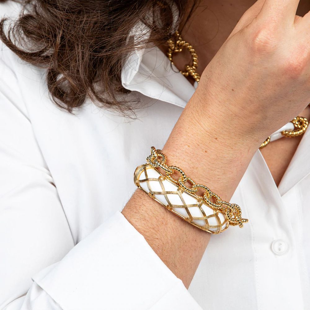 Capucine De Wulf Victoria Small Chain Bracelet for Women - Elegant Gold-Tone Minimalist Jewelry - Perfect for Everyday Wear, Office & Date Night