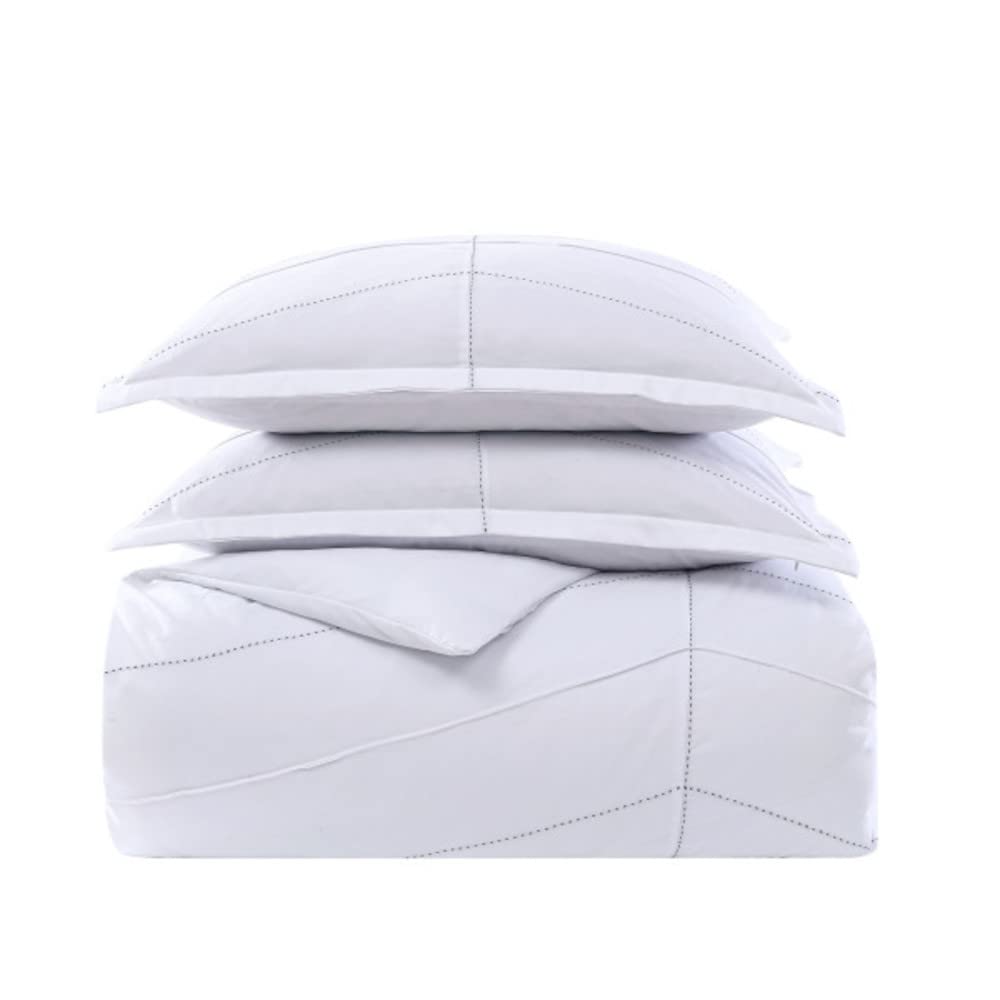 City Scene Courtney Comforter Set King Size White - Luxury Bedding for Master Bedroom & Guest Room Decor