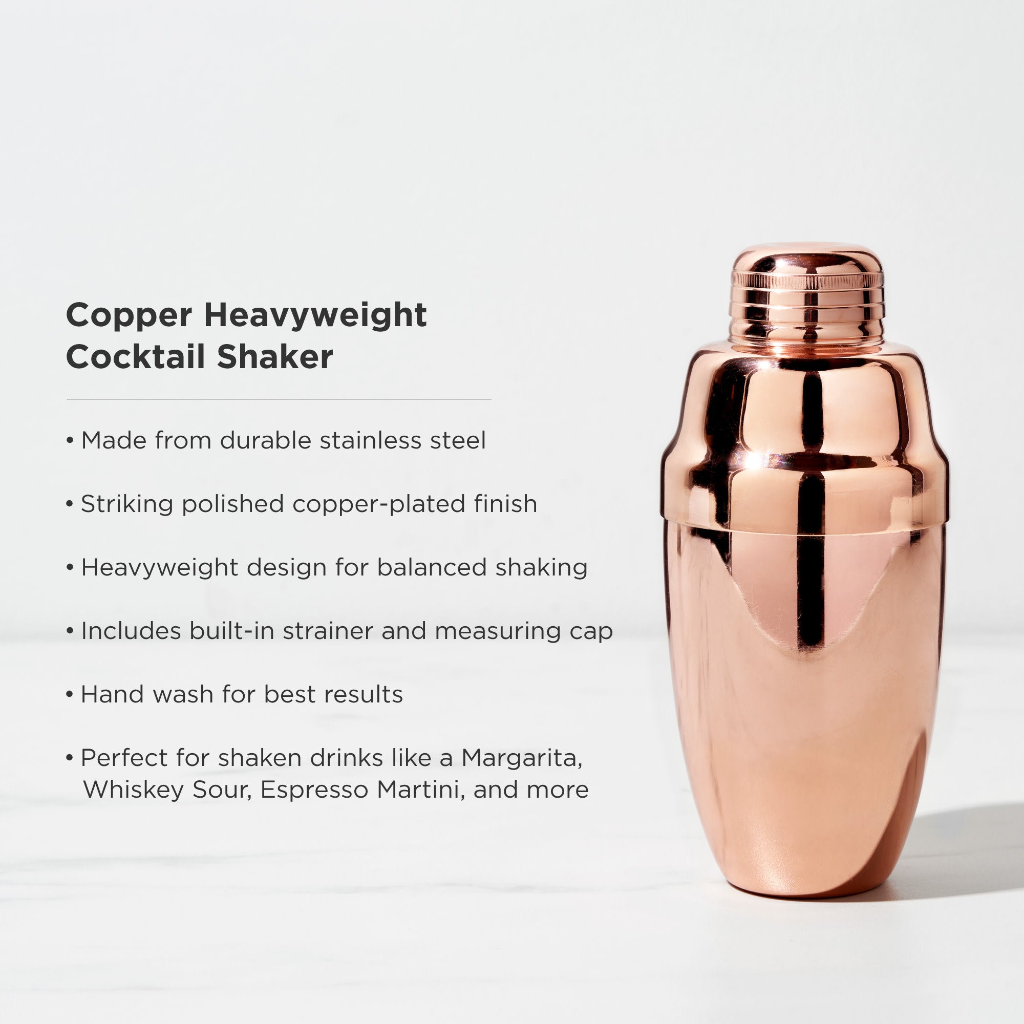Premium Stainless Steel Summit Heavyweight Cocktail Shaker - Professional Bar Mixing Tool for Home Bartenders & Cocktail Enthusiasts | Perfect for Margaritas, Martinis & Classic Cocktails
