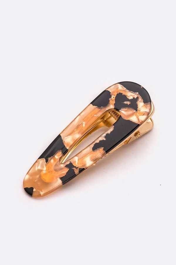 HA022 Acrylic Hair Clip - Tortoiseshell Black Hair Accessory for Women & Girls - Perfect for Ponytails, Braids & Updos