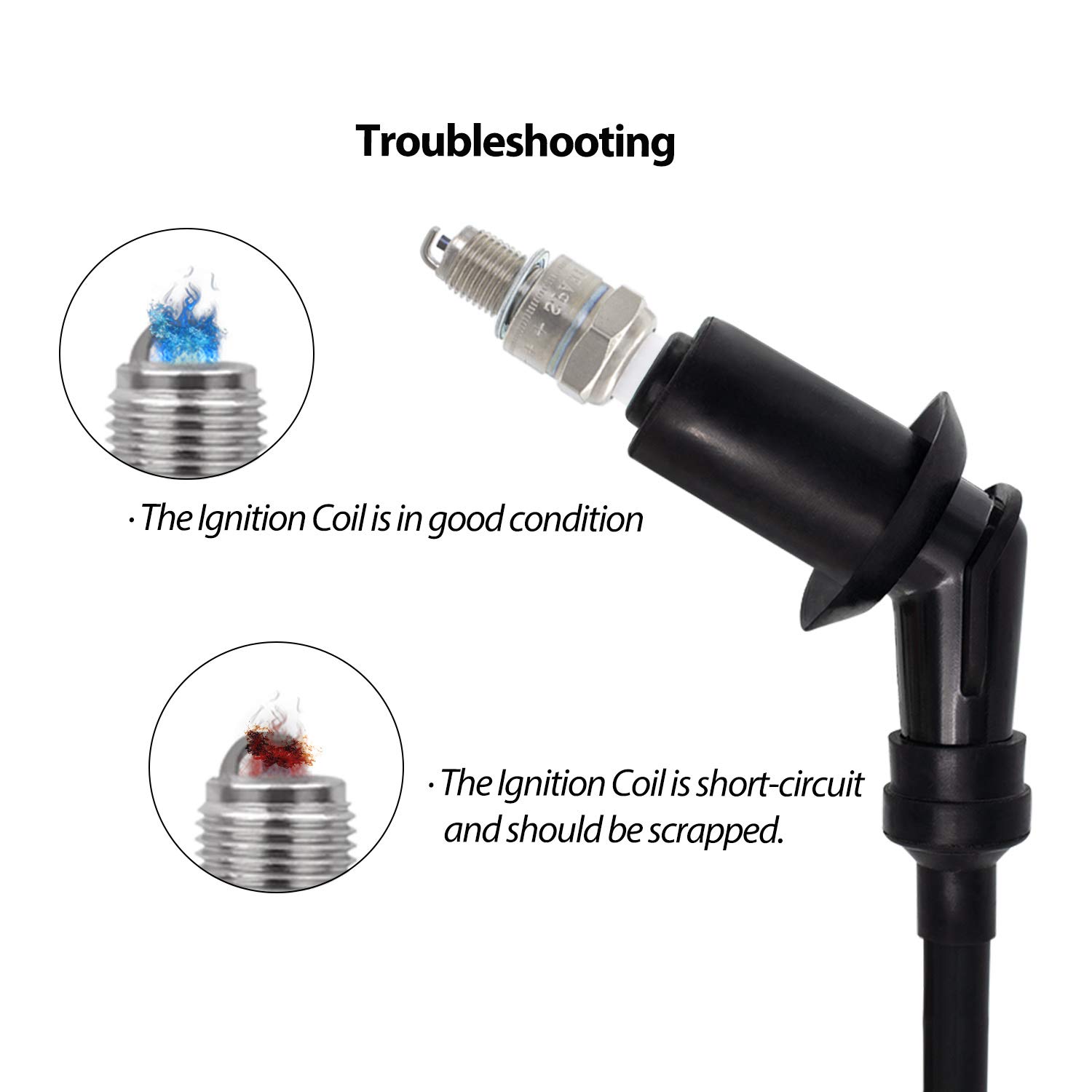 1PZ KW1-D01 Ignition Coil Spark Plug Replacement Compatible with Honda XR50 XR70 XR80 XR100 CRF50 CRF70 CRF80 CRF100 - High Performance Motorcycle & Dirt Bike Engine Part for Off-Road Riding & Trail Adventures